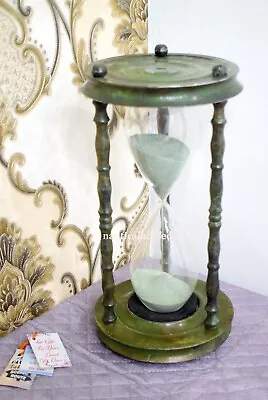 Brass Sand Timer Hourglass Vintage Look Desktop Sand Glass Home Office Decor • $138.17