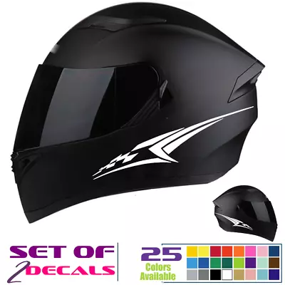 Race Flag Flames  2 Motorcycle Bike Helmet  Stickers Decals  Bike Kit [F18] • $5.27