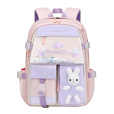 Kawaii Bunny Backpack For Girls Bookbag Cute School Bag With Kawaii Pin Bunny Ba • $27.01