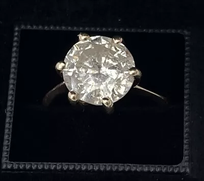 Fabulous 18ct Gold Ring With Huge Round Approx 5.2 Carat Solitaire Diamond • £8500