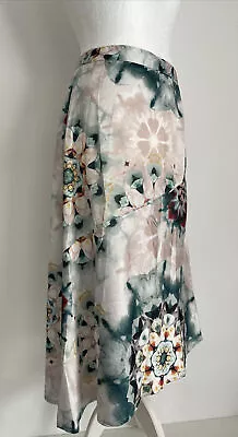 £5 • Buy Cottagecore Midi Skirt Tie Dye Art Asymmetric 70s Hippy Size S