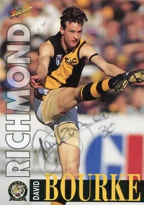 $7.50 • Buy AFL Select 1996 #28 Richmond David Bourke Autographed Card