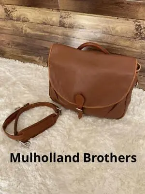 MULHOLLAND BROTHERS Canvas & Leather Shoulder Bag Brown Used JP • $285