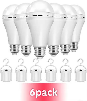6 Pack Emergency Bulbs Rechargeable LED Light With Battery Backup LED Bulbs • $28.99