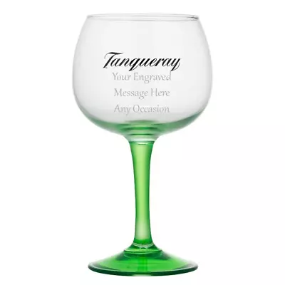 Personalised Tanqueray Gin Glass Gift For Him Or Her Engraved With Your Message • £22.80