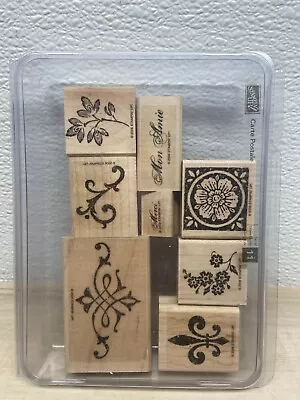 2006 Stampin Up Set Of 8 Wood Mounted Rubber Stamps • $7.97