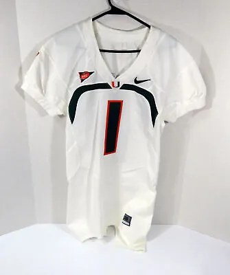 2007-13 Miami Hurricanes #1 Game Issued White Jersey 38 DP31344 • $119.99