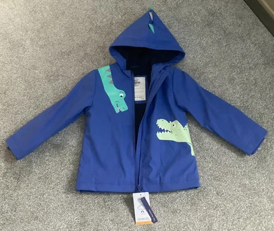 £19.99 • Buy M&S Boys Blue Dinosaur Waterproof Fleece Lined Coat Age 4-5 Years BNWT RRP £30 *