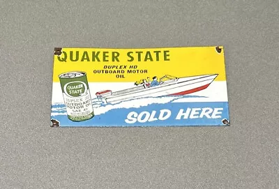 Vintage Rare 13” Quaker State Boat Porcelain Sign Car Gas Oil Truck Auto • $89.99