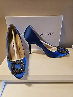 Manolo Blahnik Hangisi 105MM Satin Pumps • $650