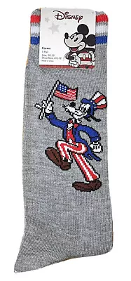 New Disney’s Mens PATRIOTIC GOOFY Socks American Flag JULY 4th MEMORIAL DAY • $6.17
