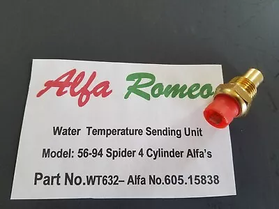 Alfa Romeo Water Or Oil Temperature Sending Unit 4 Cylinder Cars 750 101 105 • $15.95