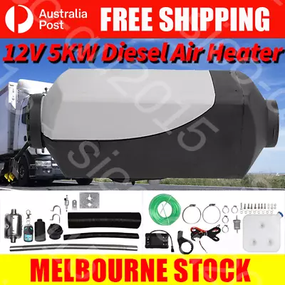 5KW 12V Air Diesel Heater Tank Vent Duct Thermostat Caravan Motorhome Remote AU • $95.99