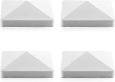 4 Pack 4” X 4” Vinyl Post Cap Pyramid Fence Post Mailbox Lamp Post Deck Dock  • $16.59