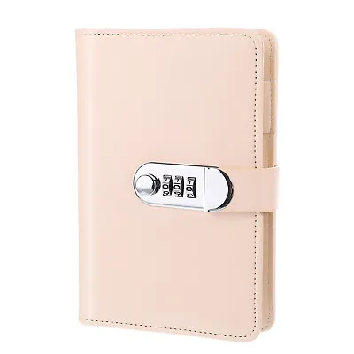 A6 Diary With Lock Journal With Lock Cute Leather Binder Refillable PaperBeige • $32.10