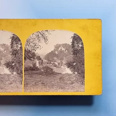 Matlock Bath Stereoview 3D C1870 Real Photo Derbyshire Grand House High Tor • £24.95