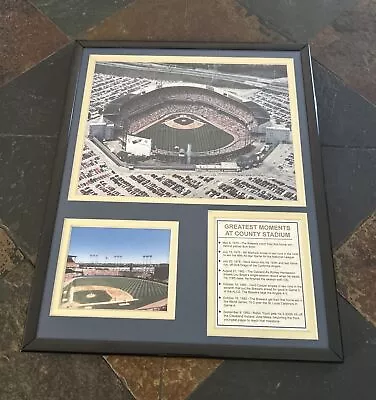 Vintage Milwaukee County Stadium Picture Framed And Matted 11” X 14” Pre Owned • $39.99