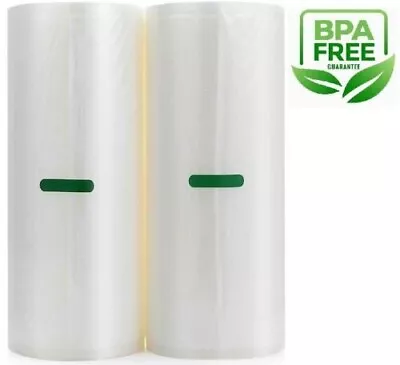 $20.99 • Buy 2 Rolls 11  X 50' Food Storage Bag Saver Embossed Universal Vacuum Sealer Bags