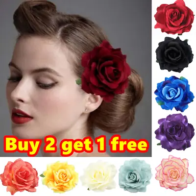 £4.99 • Buy Large Rose Flower Hair Clip Bridal Hairpin Brooch Wedding Accessory Bridesmaid
