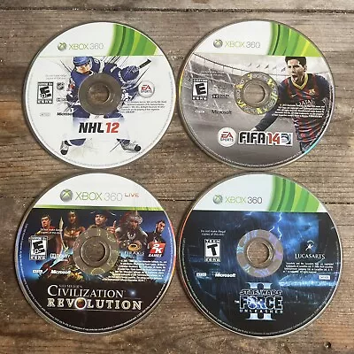 $5.91 • Buy Xbox 360 4 Game Bundle - Star Wars, Civilization Revolution, NHL 12, Fifa 14 