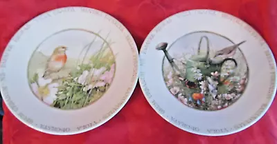 2 Marjolein Bastin Wildflower Meadow 8  Salad Dessert Plates Birds Watering Can • $16
