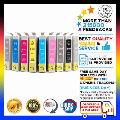 Any YUDA NON-OEM Ink Cartridges T0961-T0969 For Epson Stylus Photo R2880 • $18.80