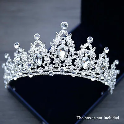 Crystal Tiara Pageants Wedding Bride Rhinestone Crown Queen Bridal Hair Headband • £13.99