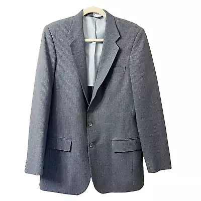 Vtg Haggar Men Gray Blazer 40L Magic Stretch Pockets Single Breast Sport Coat • $25.99