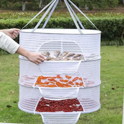 Hanging Mesh Dehydrator Air Drying Net Fishing Zipper Net Jerky Fruit Beef Food • $16.99