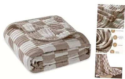 Ultra Soft Muslin BlanketA Versatile Swaddle And Bed Baby Coffee Checkered • $32.45