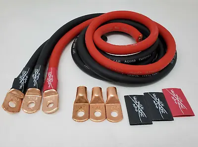 Sky High Car Audio 1/0 Ofc Big 3 Kit Red/black  Oversize Power Ground Wire Ga • $75.95