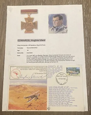 Hughie Edwards VC  - SIGNED - Victoria Cross - 1941 - RAF Australia • £7.99