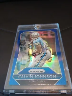 2015 Panini Prizm Blue Prizm Calvin Megatron Johnson HOF Lions NFL Record • $24.99