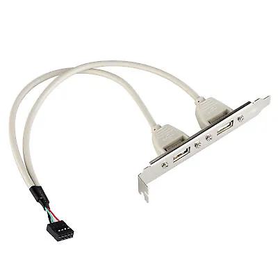 9pin Header To USB Bracket 2 Port Adapter Full Height Panel Motherboard Cable • $7.49
