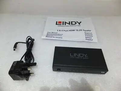 Lindy 4 Port 4K HDMI 1.4 UHD Splitter 38159 HD 1:4 4 Way Distribution Amplifier • £39.95