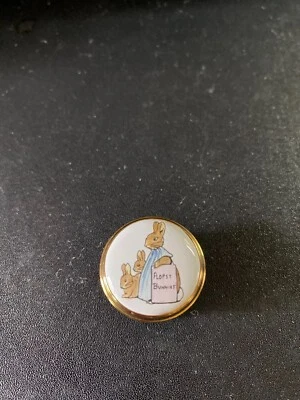 $40 • Buy CRUMMLES ENAMEL BOX BEATRIX POTTER'S FLOPSY BUNNIES ~ 1  Round