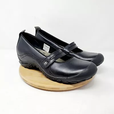 Merrell Shoes Womens 9 Plaza Bandeau Mary Jane Black Wedge Heel Comfort Pump • $28.95