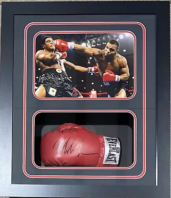 Mike Tyson Signed Glove Shadow Box Mike Tyson Hologram Authentic Berbick Red • $299.99