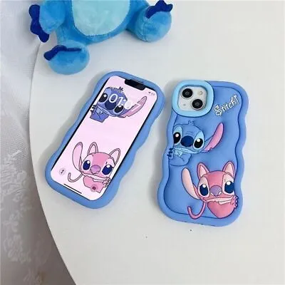 Lilo Stitch 3D Wave Silicone Phone Case For IPhone 14 13 12 11 ProMax Cover Back • £7.40