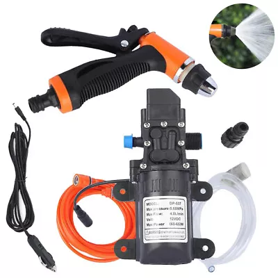 Portable High Pressure Car Washer Water 12V Pump Jet Wash Cleaner Hose Van Kit • £14.99