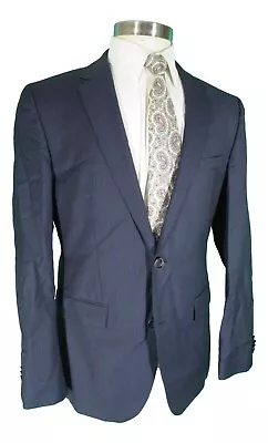 Hugo Boss James Sharp Mens Navy Stripe 2 Btn Wool Suit 40R • $149.81