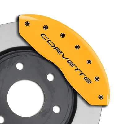 MGP Caliper Covers Front & Rear Engraving For 1997-2004 Chevy Corvette C5-Yellow • $289