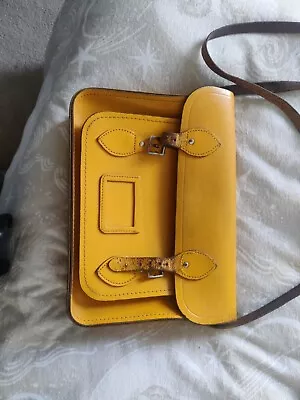 The Cambridge Satchel Company Large Yellow/Mustard Leather Crossbody Bag • £18