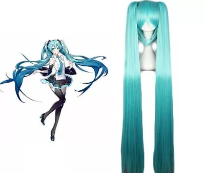 Hatsune Miku Vocaloid Hatsune Miku Cosplay Wig Anime Lake Blue Long Party Hair • $23.99