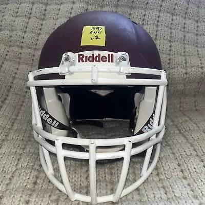 Riddell Speed Large Football Helmet (Matte Maroon W/ White Face Mask) • $70