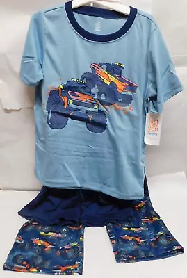 Just One You By Carters 3 Piece Boys Monster Trucks Pajama Set-Size 7 • $14.95