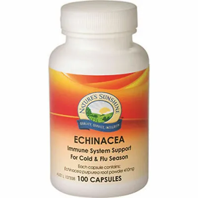 Nature's Sunshine Echinacea 100 Capsules Natures Immune Support Cold Flu • $27.10