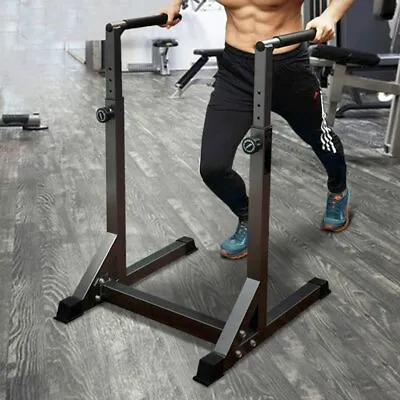 VILOBOS Adjustable Dip Stand Station Multi-Function Pull Push Up Bar Power Tower • $76.49