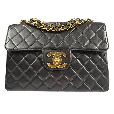 Chanel Black Lambskin Classic Flap Jumbo Shoulder Bag 19926 • £3890.10