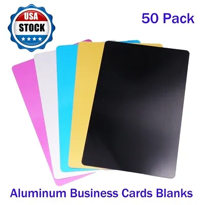 Multicolor Aluminum Blank Metal Business Cards Tags For Laser Engraving 50 Pack • $6.57